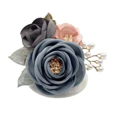 [レリカ] 花 コサージュ ブローチ 入学式 卒業式 フォーマル パーティ 記念日 胸飾り 結婚式 アクセサリー レディース (ライトブルー) [ライトブルー]