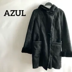 AZULアズールバイマウジーM黒ブラックアウターコートロング無地シンプル高級感