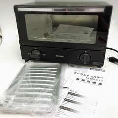 C5417◆アイリスオーヤマ オーブントースター 2枚焼き 温度調節3段階 トレー付 1000W ZOT-012-B ブラック