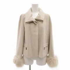 ボディドレッシングデラックス BODY DRESSING Deluxe 美品 ジャケット ブルゾン 袖フォックスファー アンゴラ混 38 M アイボリー系 /VU● 0107のサムネイル