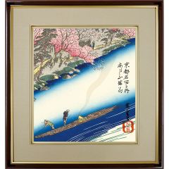 油彩画 松本弘 「里の民家」 F8号 油絵 額入り 風景画 真筆 肉筆