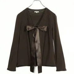 【美品】to be chic トゥービーシック★上品！カットソー カーディガン　アンサンブル　ブラウン系　＊ｚ15058