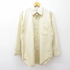 L/古着 アロー 長袖 シャツ メンズ 80s 黄他 イエロー ストライプ 25sep01 中古 トップス