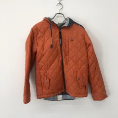 【BILIABONG】ビラボン　アウター　中綿ジャケット　リバーシブル　チェック柄　オレンジ　Mサイズ　