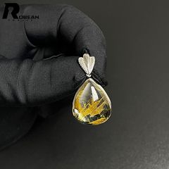 綺麗 EU製 定価18万円★ROBEAN・太陽花タイチンルチル・925銀ペンダント★黄金針水晶 金運 パワーストーン プレゼント 20.7*16.8*8.2mm ML803322