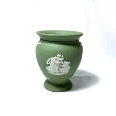 i□ WEDGWOOD ウエッジウッド ジャスパー 花瓶 ポット 小皿 全7点-