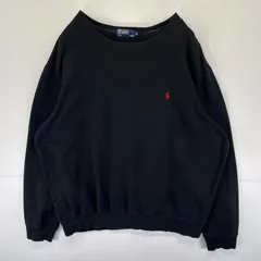 古着 ポロバイラルフローレン Polo by Ralph Lauren スウェット ワンポイントロゴ刺繍 プルオーバー トレーナー XXL  ブラック メンズ