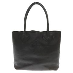 CHROME HEARTS (クロムハーツ) OLD FS TOTE オールド FSトート クロスパッチ付きレザートートバッグ ブラック