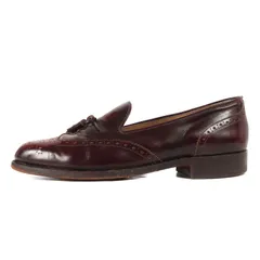 BURBERRY バーバリー サイズ:6 1/2 ウイングチップ メダリオン レザー タッセル ローファー Burberrys オペラ シューズ 革靴 短靴 ワインレッド 日本製【メンズ】のサムネイル