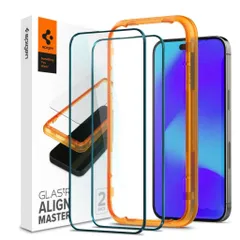 Spigen AlignMaster iPhone 14 Pro max 用  全面保護 ガラスフィルム ガイド枠付き iPhone14ProMax 対応 保護 フィルム フルカバー 2枚入 AGL05204 保護フイルム