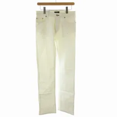 バーバリーブラックレーベル BURBERRY BLACK LABEL デニムパンツ ジーンズ ジーパン フルレングス 76 M 白 ホワイト /RO