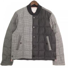 トムブラウン ブルゾン メンズ アウター 千鳥格子 ストライプ 異素材 THOM BROWNE グレー ウール   【中古品】