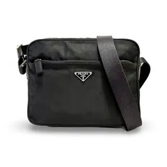 PRADA プラダ ナイロン トライアングルロゴ ショルダーバッグ クロスボディバッグ ブラック イタリア製