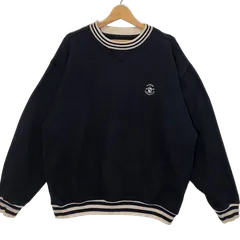 CUTTER&BUCK 90年代/90’ ゴルフ カントリークラブ スウェット トレーナー 長袖 企業ロゴ刺繡 オーバーサイズ ビッグシルエット MACAU製 Lサイズ ネイビー