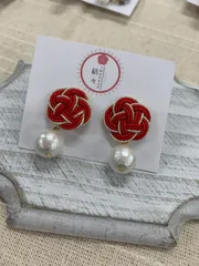 水引　ピアス(イヤリング) +リング
