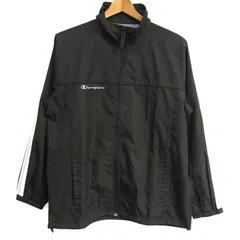 チャンピオン ブルゾン ジャケット アウター ウィンドブレーカー スポーツウエア メンズ Mサイズ ブラック Champion 【中古】