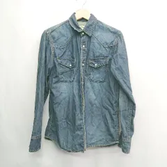 ◇ ⊇ nano universe ナノ ユニバース 長袖 デニムシャツ サイズM ブルー系 メンズ E  【1503060015261】