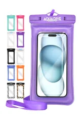 【迅速発送】シズカウィル AQUADIVE アクアダイブ スマホ 防水ケース iphone対応 android対応 スマホケース スマホ保護 6.8インチ対応 防水スマホケース 水中 撮影 完全防水 Face ID対応 エアあり 1個入り パープル