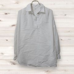 D0297 アメリカンホリック AMERICAN HOLIC ブラウス 長袖 (M) 白 無地 レギュラーカラー 綿/コットン