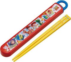 도시락 젓가락 상자 세트 젓가락 16.5cm 어린이용 칼 붙이 긁힘 항균 가공 디즈니 토이·스토리 24 열기 쉬운 슬라이드식 일본제 #