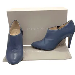 ファビオルスコーニ FABIO RUSCONI ショートブーツ レザー  ブルー 保存袋 箱付き