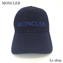 MONCLER モンクレール ベースボールキャップ ロゴ 帽子 コットン ネイビー ユニセックス 中古
