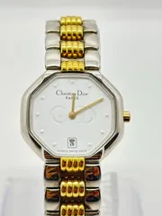 ディオール　時計　ユニセックス　 コンビ　オクタゴン　グレー文字盤　CDロゴ ディオール 時計 ユニセックス コンビ オクタゴン グレー文字盤