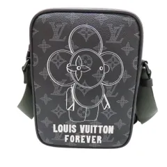 【中古】Louis Vuitton ルイヴィトン M43677 モノグラム・エクリプス ダヌーブPM ヴィヴィエンヌ メンズ 2018年 ポップアップ限定 ショルダーバッグ ブラック 黒 A2501284 【無料ギフトラッピング承ります】