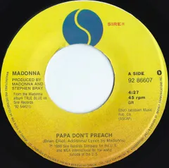 加7” Madonna Papa Dont Preach 9286607 Sire /00080