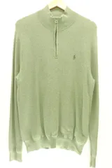【中古】 POLO RALPH LAUREN メンズニット セーター M ハーフジップ ニット POLO RALPH LAUREN M 緑 グリーン 刺繍