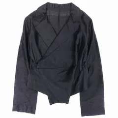 最終価格値下げブラック テーラードジャケット フリル袖ヨウジヤマモト ヨウジヤマモト ファムYohji Yamamoto FEMME ボタンデザイン変形