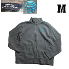 SWSS0546企業ロゴ　ランズエンドAT&T表カノコスウェットフルジップカーデ　杢グレー　M