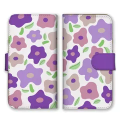 iPhone14Pro ケース 手帳型 アイフォン14 プロ スマホケース 携帯ケース 花柄 フラワー かわいい 可愛い おしゃれ 大人女子 白 ホワイト 水色 カラー05