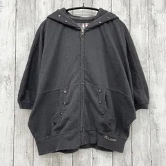 【 BILLABONG 】ビラボン ラメ入り ジップアップパーカー 半袖 グレー Mサイズ