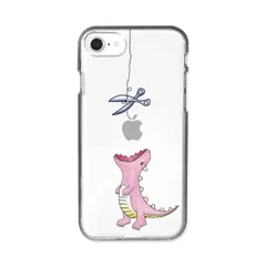 【数量限定】[AKAN] iPhone SE (第3世代 / 2022年) ケース ソフト クリアケース はらぺこザウルス ピンク (エイカン) アイフォン カバー 落下防止 ストラップホール付き ワイヤレス充電対応 4.7インチ iPhone SE (第2世