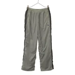 プーマ ロゴ刺繍 トレーニング ウインドパンツ L グレー PUMA 裏地付 スポーツ レディース