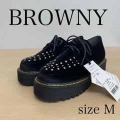 BROWNY スタッズ 3ホールシューズ 厚底 スウェード生地 レディース シューズ 靴 【R71020】Y