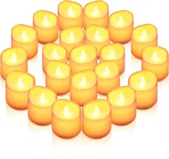 AMIR LED キャンドルライト 24個セット 波形の口 無香料 揺らぐ炎 電子ロウソク 蝋燭 電池付き 雰囲気を作る プロポーズ 誕生日 お盆 バスルーム 階段 飾り インテリアライト 暖色光