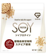 ソイプロテイン 1kg プロテイン ソイ 大豆プロテイン 植物由来甘味料 ステビア使用 ココア風味 GronG（グロング）