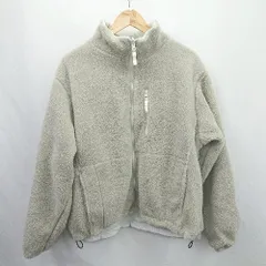 ■ ⊇ MONO-MART モノマート カジュアル系 長袖 ボアジャケット サイズＭ ホワイト系 ベージュ系 レディース メンズ E  【1507160023744】