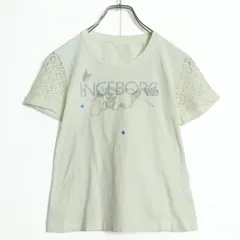 インゲボルグ★半袖Ｔシャツ レース袖 花柄レース ロゴプリント サイズS ホワイト系 z14770