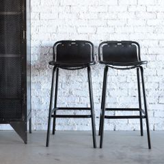 シャルロット・ペリアン レザルクチェア ブラック デザイナーズ家具 リプロダクト バーチェア バースツール 椅子 アイアン スチール 本革 レザー 家具 インダストリアル レトロ ブルックリンスタイル カフェ カウンターチェア ダイニングチェア おしゃれのサムネイル