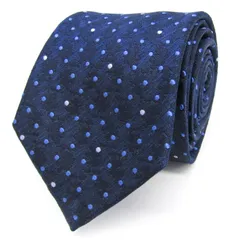スーツセレクト ブランド ネクタイ シルク ドット柄 総柄 PO メンズ ネイビー SUIT SELECT 【中古】