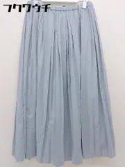 ◇ SM2 サマンサ モスモス ウエストゴム リボン 膝下丈 プリーツ スカート サイズF ライトブルー レディース  【1112230006871】