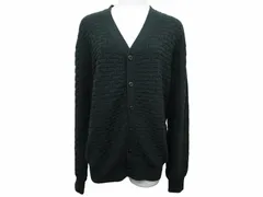 アルマーニ コレツィオーニ ARMANI COLLEZIONI 美品 ウール カーディガン ニット ブルゾン ブランドボタン HCE01M HC09M グリーン系 52 約L相当 0410のサムネイル