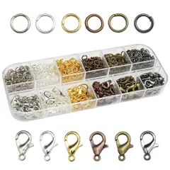 カニカン 丸カン 6色 アクセサリーパーツ 留め具 DIY 手芸 基礎パーツ 手芸用品 アクセサリーパーツ ハンドメイド 手作りアクセサリー メガネチェーン/ネックレス/ブレスレット/アンクレット 手作り素材 ジュエリー修復 1点セット 収納ケース付き