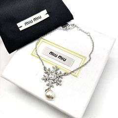 miumiu チョーカー クリスタル ラインストーン リボン ネックレス 