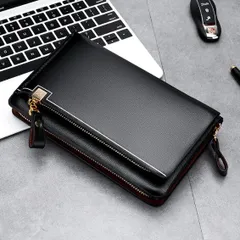 長財布　メンズ　クラッチバック　セカンドバッグ　ラウンドファスナー型　大容量　送料無料　多機能　スマホケース　ポケット付き　長財布　４７