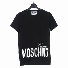得価本物保証稀少 MOSCHINO モスキーノ 人物デザイン 半袖Tシャツ 黒44 トップス