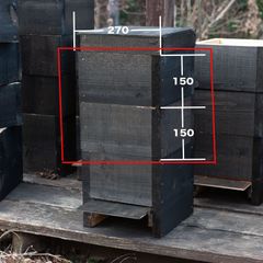 日本みつばち巣箱 黒染め加工 底板2タイプ 3段重箱 まち箱 巣